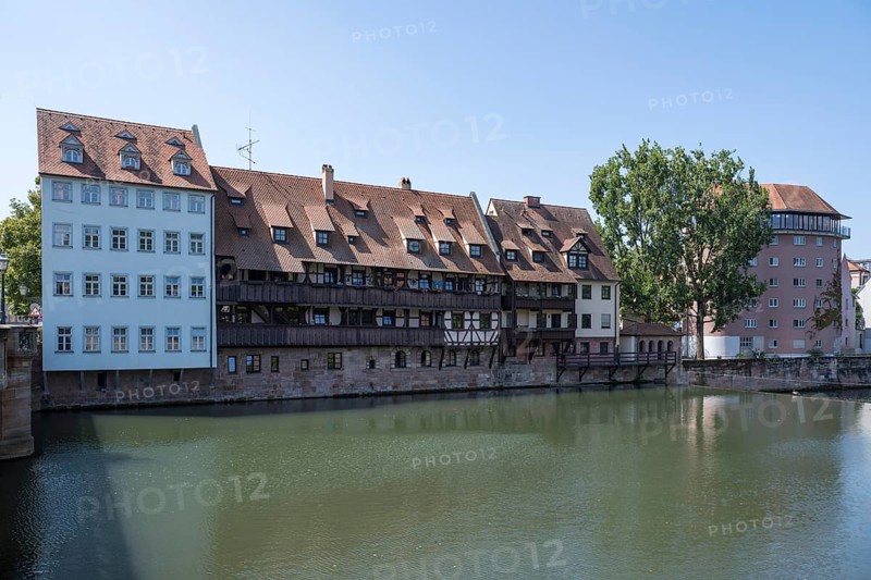 Historic building on Pegnitz, Old Town, Nuremberg, Middle Franconia, Franconia, Bavaria, Germany