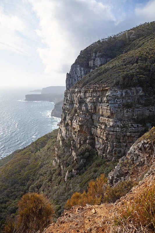View of Shipstern Bluff. Cape Raoul, Tasman Peninsula, Tasmania, Australia