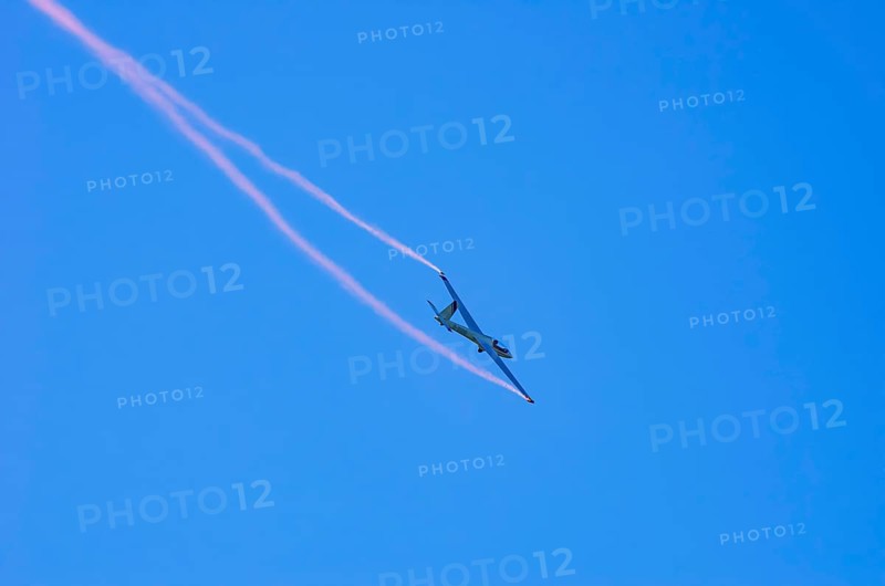 A Marganski Swift S-1 glider, registration D-3168, during a demonstration as part of an air show at the Fliegerbergfest of the Rossfeld Luftsportverein in Metzingen-Glems, Baden-Württemberg, Germany, for editorial use only
