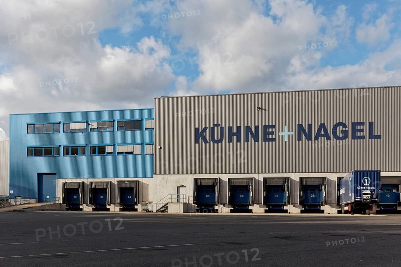 Warenlager Kühne u. Nagel, logistics service provider, Logoport, Duisburger Hafen, Duisburg-Rheinhausen, Ruhr area, North Rhine-Westphalia, Germany