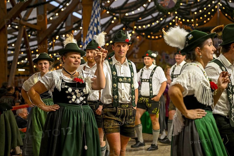 Traditional traditional costume show at the Tradition party tent, Oide Wies'n, Oktoberfest, Munich, Bavaria, Germany