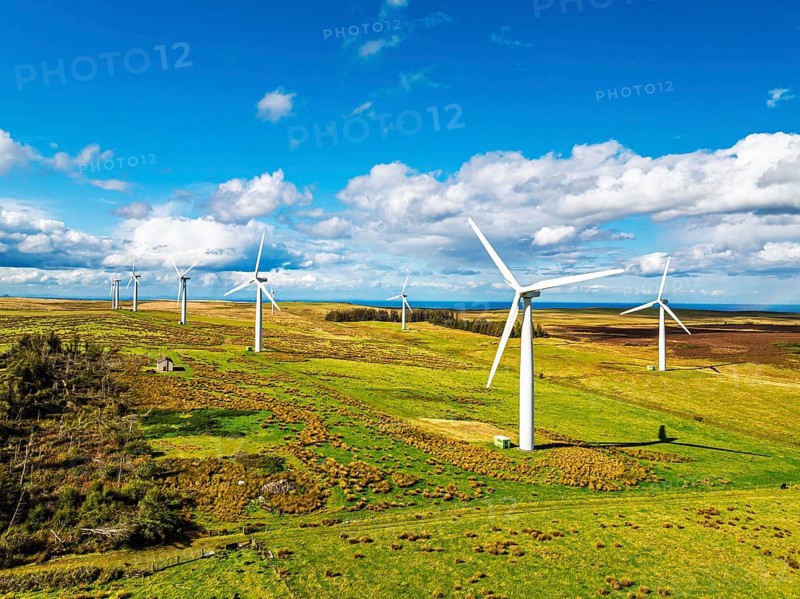 Wind Farm from a drone in southeast Scotland, UK