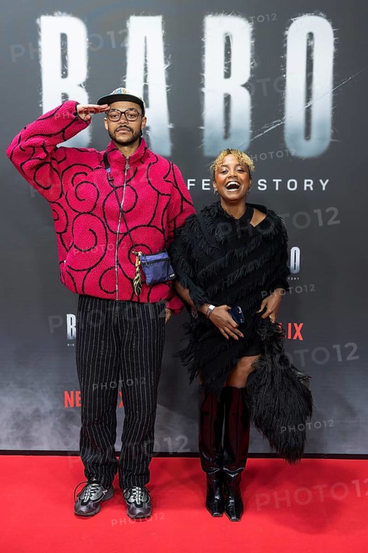 Yannick Niang and Tsellot Melesse at the premiere of the Netflix film Babo at the Astor Film Lounge Berlin on 24.10.2025