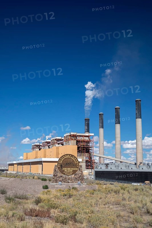 Rock Springs, Wyoming - The Jim Bridger power plant. Originally all four units were coal-fired, but two were converted to natural gas in 2024. The plant is owned by PacifiCorp, a subsidiary of Berkshire Hathaway