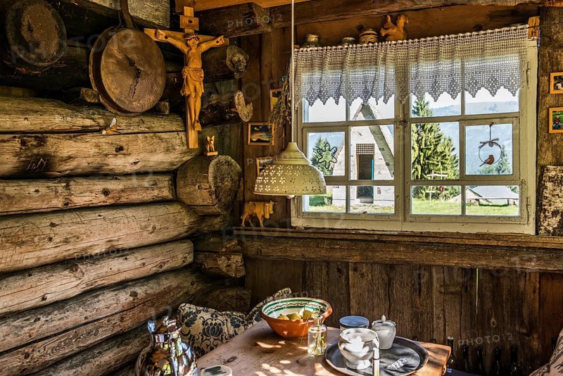 Ancient alpine hut, Herrgottswinkel, Alm Enge, Hirschau, Kanisfluh, Bregenzerwald, Vorarlberg, Alps, Austria