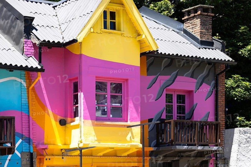 Argentina, Patagonia, Bariloche streets during a peak tourist season