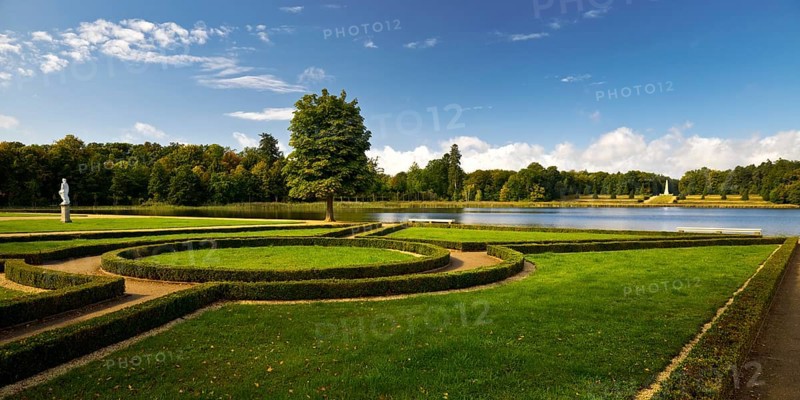 Rheinsberg Castle Park with View of Lake Grienerick, Ruppiner Land, Brandenburg, Germany