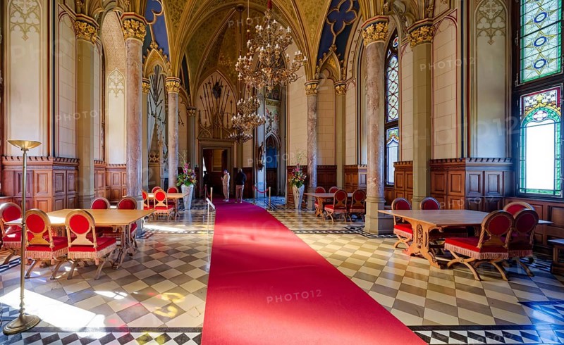 Count's Hall and Imperial Hall, Hohenzollern Castle, ancestral home of the House of Hohenzollern, interior, noble family, German emperors, Bisingen, Baden-Württemberg, Germany