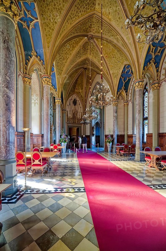 Count's Hall and Imperial Hall, Hohenzollern Castle, ancestral home of the House of Hohenzollern, interior, noble family, German emperors, Bisingen, Baden-Württemberg, Germany