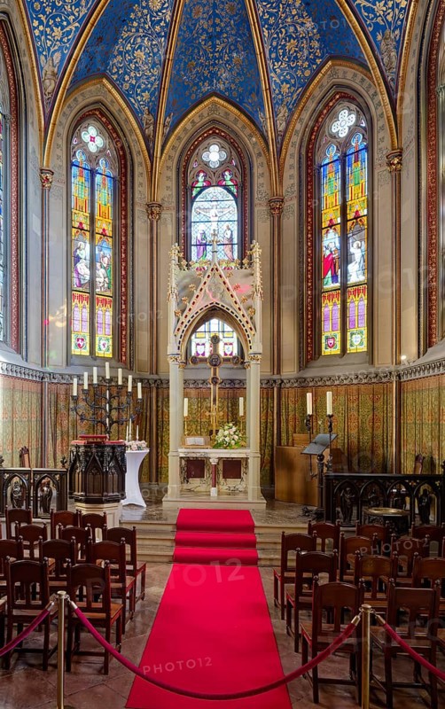 Christ Chapel, Hohenzollern Castle, ancestral home of the House of Hohenzollern, interior, noble family, German emperors, Bisingen, Baden-Württemberg, Germany