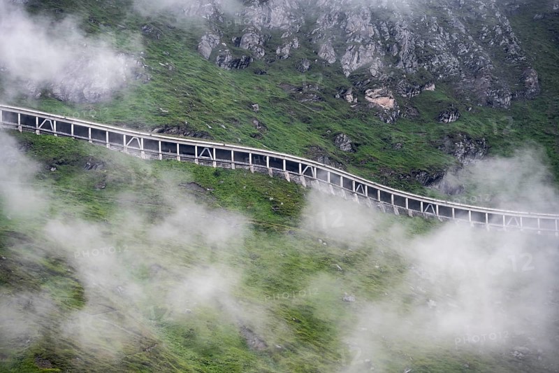 Gallery against falling rocks on the road, Grossglockner High Alpine Road, Hohe Tauern National Park, Carinthia, Austria