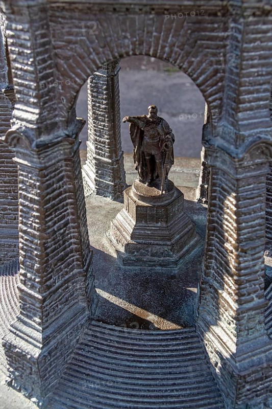 Model, Kaiser Wilhelm Memorial, Porta Westfalica, North Rhine-Westphalia, Germany