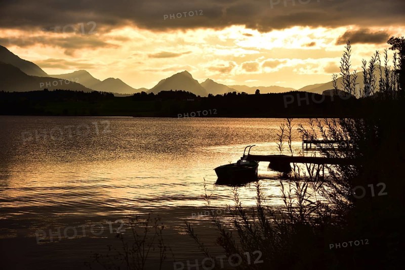 Sunset at Hopfensee in Allgäu, Bavaria, Germany