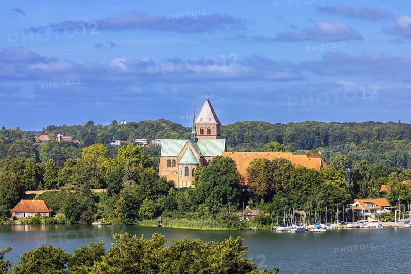 Ratzeburger Dom, late Brick Romanesque cathedral in the town Ratzeburg in summer, Schleswig-Holstein, Germany