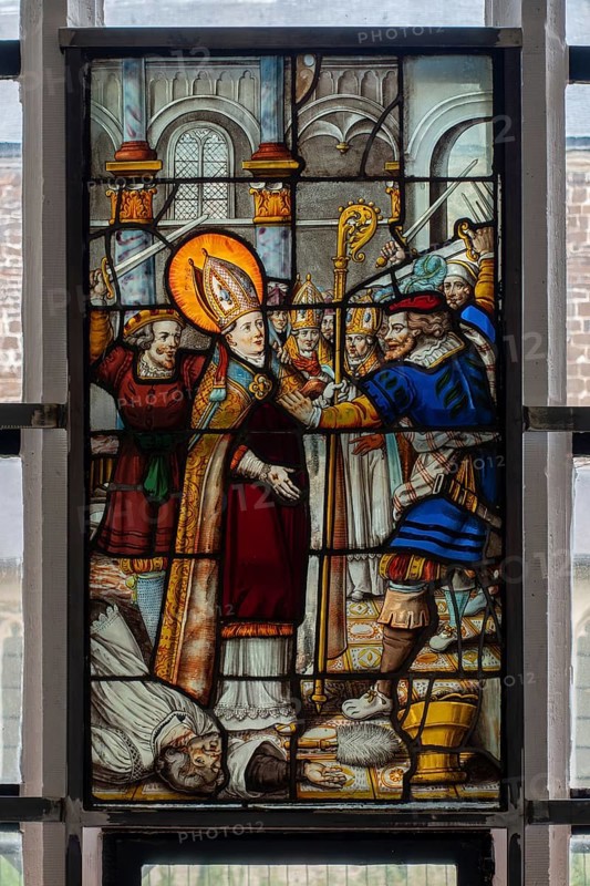 17th century stained glass window by Jean de Caumont at the Park Abbey, Abdij van Park, Premonstratensian abbey at Heverlee, Flemish Brabant, Belgium