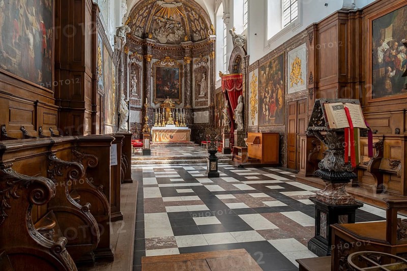 John the Evangelist church at 12th century Park Abbey, Abdij van Park, Premonstratensian abbey at Heverlee near Leuven in Flemish Brabant, Belgium