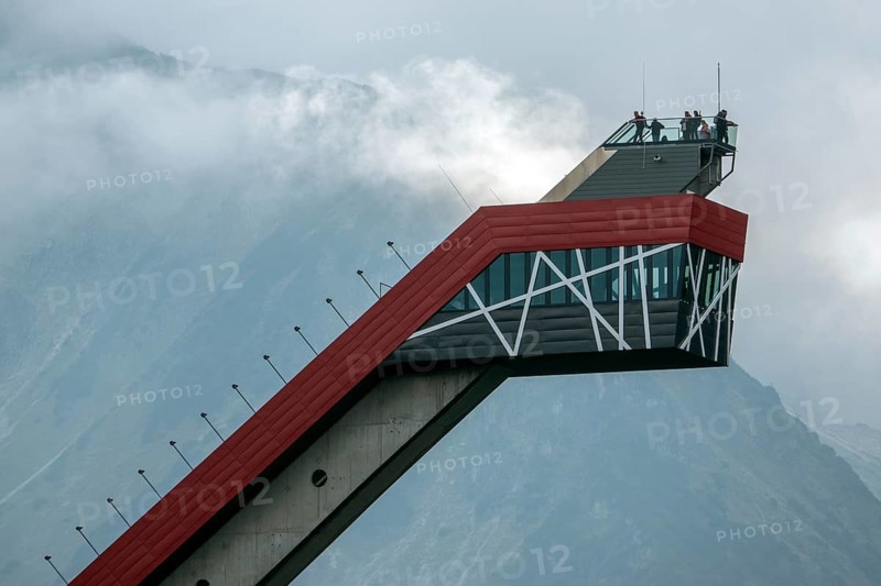Absprungkopf Heini Klopfer Skiflugschanze, Oberstdorf, Oberallgäu, Allgäu, Bavaria, Germany
