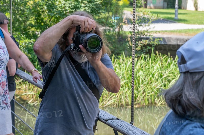 Photographer taking pictures, Amberg, Upper Palatinate, Bavaria, Germany