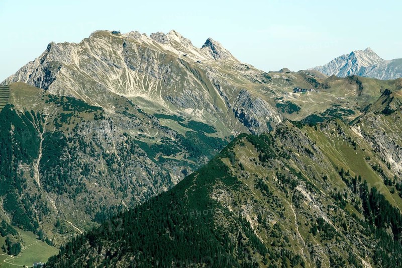 View from Fellhorn to Nebelhorn, Oberstdorf, Oberallgäu, Allgäu, Bavaria, Germany