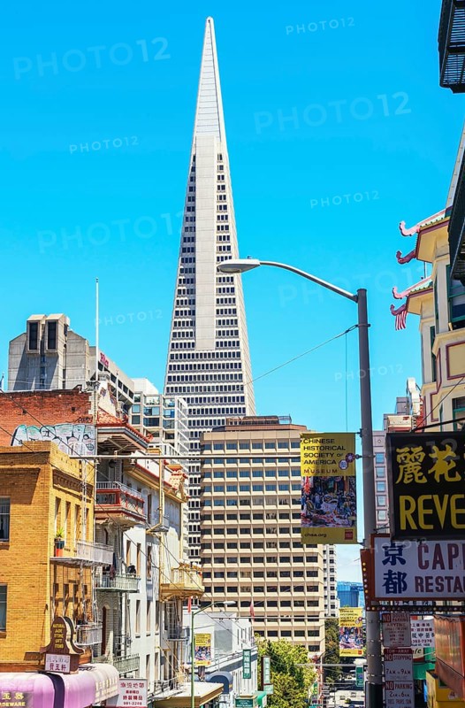 TransAmerica building seen from Chinatown, San Francisco, California, USA