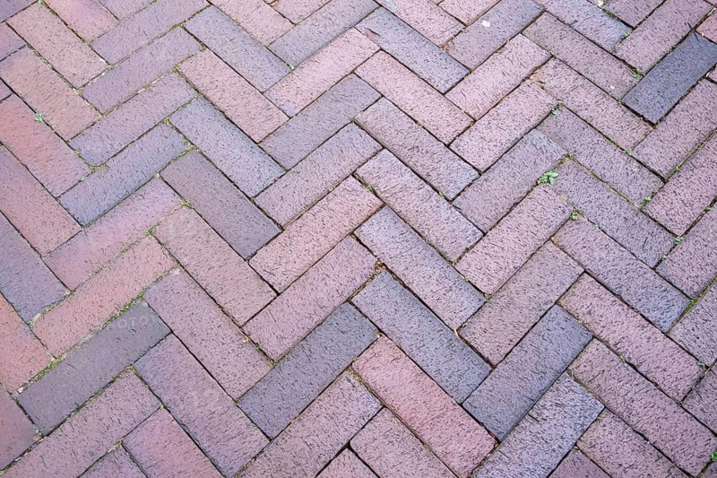 Herringbone clinker paving, Münsterland, North Rhine-Westphalia, Germany
