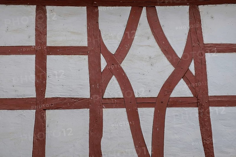 Detail of an old half-timbered house, Hesse, Germany