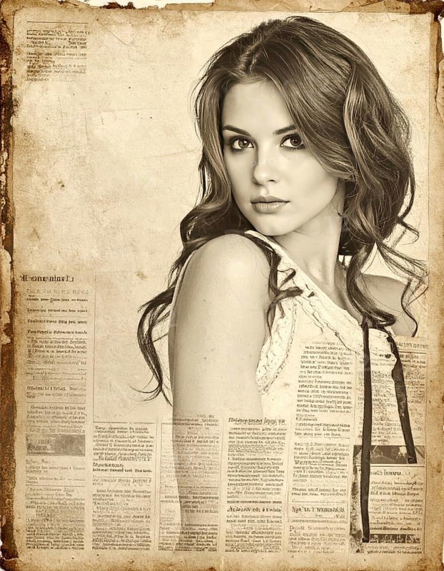 Grunge old public newspaper, texture background wallpaper illustration, vintage tattered yellow press news, AI generated