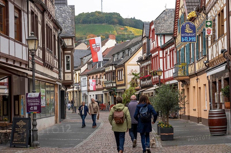 The old town of Ahrweiler, Ahrhutstraße, renovated, restored, partly rebuilt after the flood in the Ahr Valley in July 2021, Rhineland-Palatinate