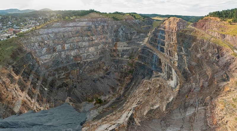 Lead, South Dakota - The former Homestake Mine in the Black Hills. Gold mining began in 1878 in an open pit, but later became a deep underground mine, which closed in 2002. The mine is now used for scientific research by the Sanford Underground Research Facility