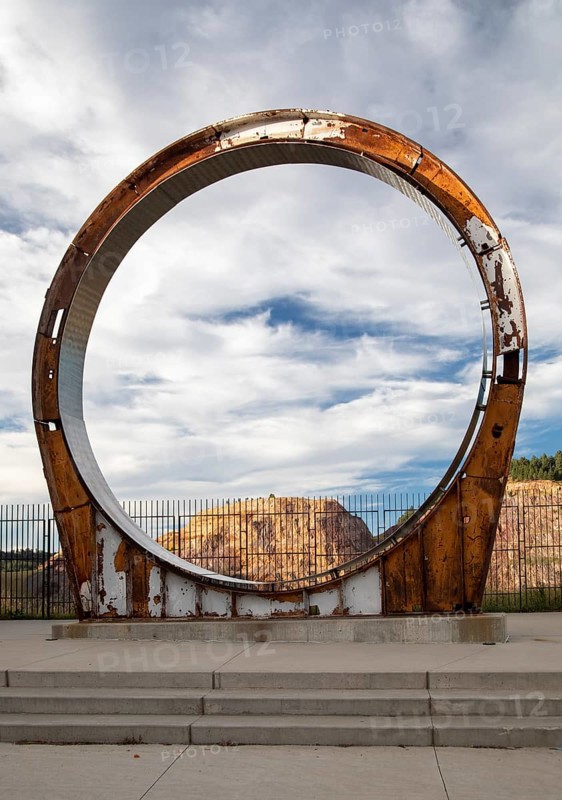 Lead, South Dakota - A ring from a 100, 000 gallon tank used inside the former Homestake gold mine to study neutrinos. The work earned a Nobel Prize in physics for Dr. Ray Davis. The no longer operating mine is now the site of scientific experiments at the Sanford Underground Research Facility