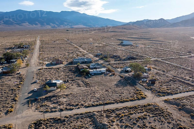 Round Mountain, Nevada - The remains of the town of Round Mountain, which has lost most of its population as a huge open pit gold mine operates at the town's edge