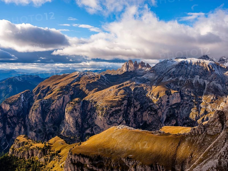 Puez Group and Geisler Peaks with fresh snow, Puez-Geisler nature park Park, Dolomites, Trentino, South Tyrol, Italy