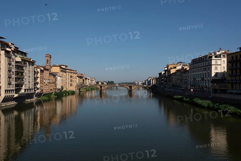 View along the Arno River in Florence, Tuscany, Italy