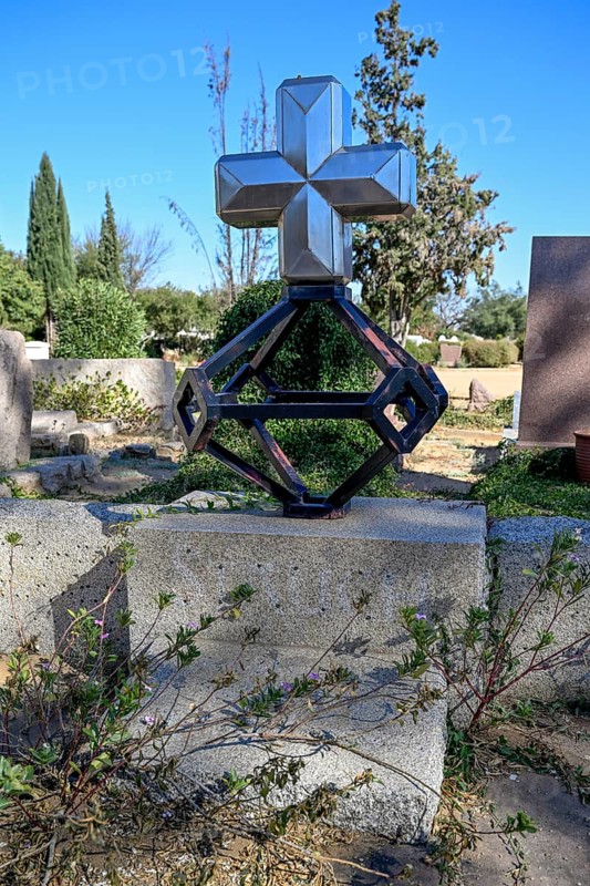 Grave of August Stauch, who found the first diamond in Namibia in 1908, at the Gammams cemetery, Windhoek, Khomas region, Namibia