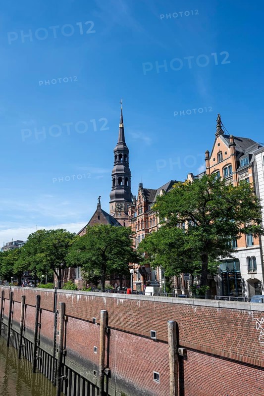 Tower of the main church of St. Katharinen am Zollkanal, Hamburg, Germany