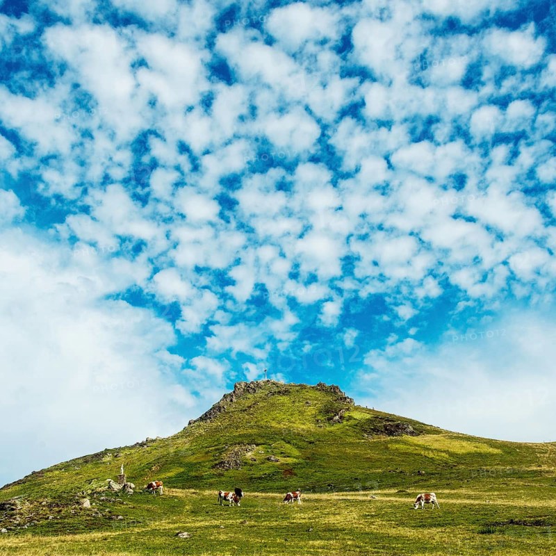 Roc de Courlande in Auvergne Volcanoes Regional Park. Puy de Dome. Auvergne Rhone Alpes. France