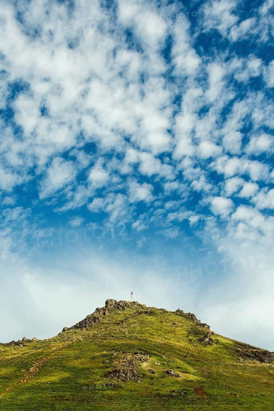 Roc de Courlande in Auvergne Volcanoes Regional Park. Puy de Dome. Auvergne Rhone Alpes. France