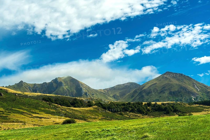 Valley of salt fountains in Puy de Dôme. Massif of Sancy, Auvergne Volcanoes Natural Regional Park. Auvergne-Rhone-Alpes. France