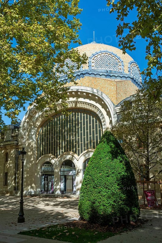 Vichy, listed as World Heritage by UNESCO. Thermal spa, the neo-Moorish Centre Thermal des Domes, Allier, Auvergne Rhone Alpes, France