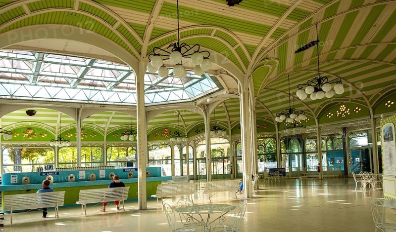 Vichy, listed as World Heritage by UNESCO. Sources hall. Allier department. Auvergne Rhone Alpes. France