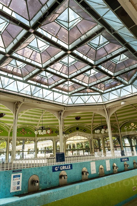 Vichy, listed as World Heritage by UNESCO. Sources hall. Allier department. Auvergne Rhone Alpes. France