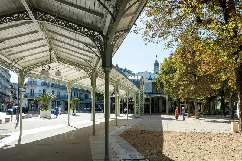 Vichy. listed as World Heritage by UNESCO. Covered gallery. Source Park. Allier. Auvergne Rhone Alpes. France