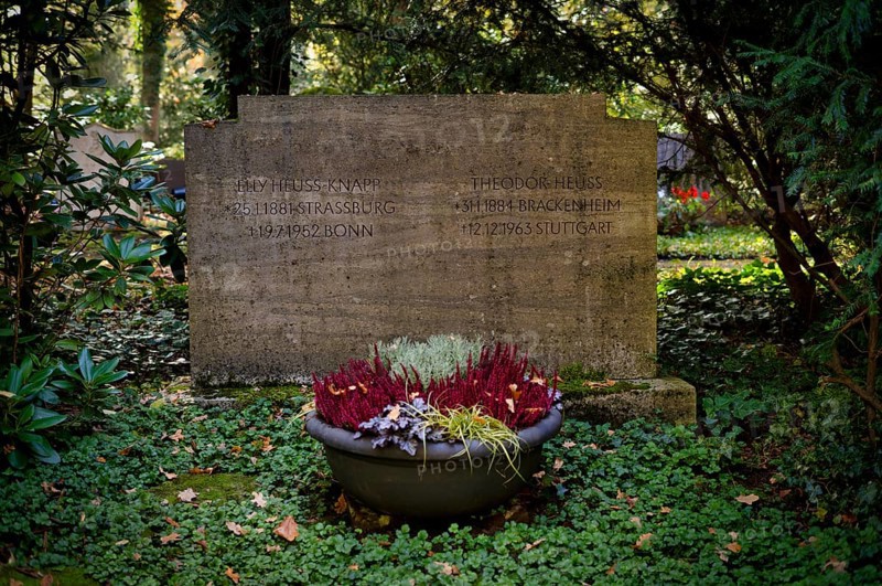 Gravesite, Tomb, Tomb of the First German Federal President, Theodor Heuss, Elly Heuss-Knapp, Waldfriedhof, Stuttgart, Baden-Württemberg, Germany