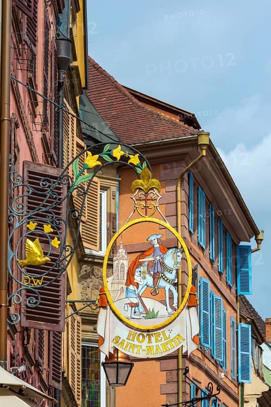 Guild sign in the historic old town of Colmar