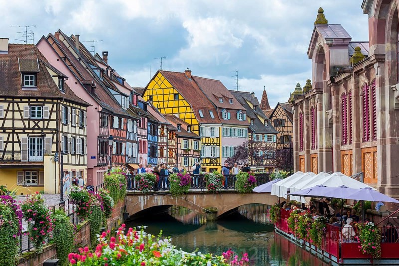 Petite Venise with the Lauch canal in the old town, Colmar