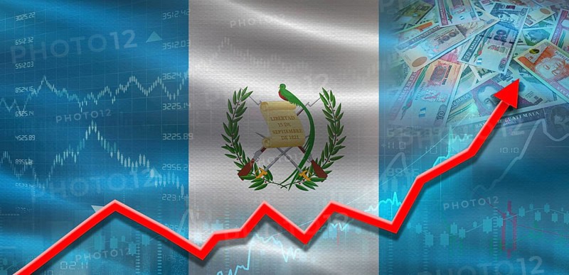 Guatemala financial growth on market graph. Guatemala economic growth on financial graph