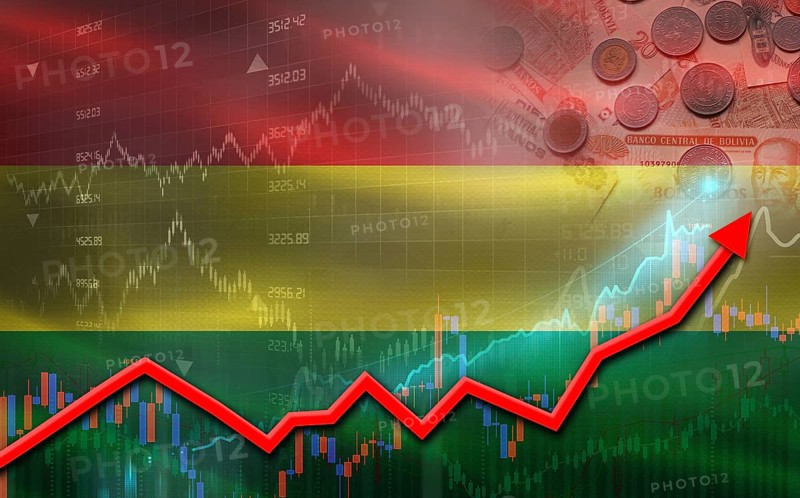 Bolivia economic growth on financial graph. Bolivia financial growth on market graph