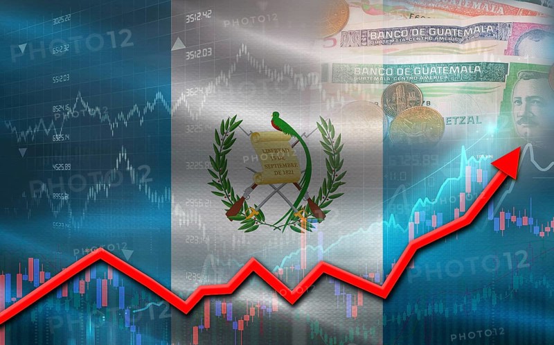 Guatemala economic growth on financial graph. Guatemala financial growth on market graph