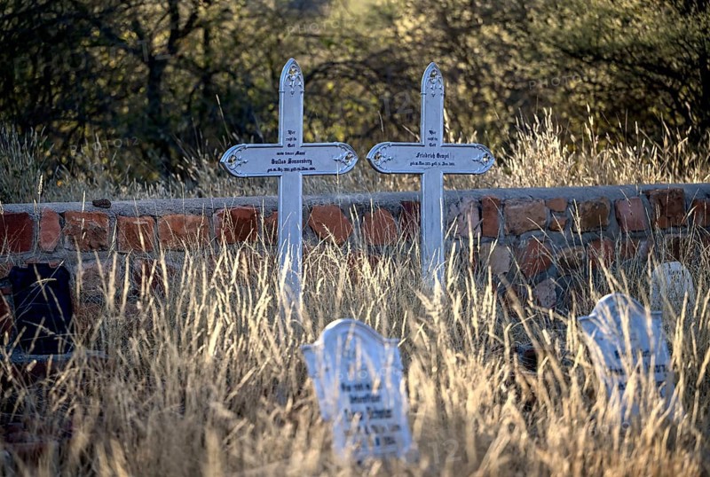 Graves at the German military cemetery at Waterberg, Otjozondjupa region, Namibia