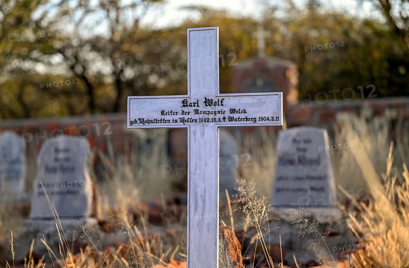 Grave at the German military cemetery at Waterberg, Otjozondjupa region, Namibia